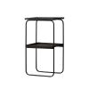 JJTOOLS Side Tables Bedroom Rectangular Metal Side Table Office Living Room Sofa Small Coffee Table Bedroom Bedside Cabinet Storage Coffee Table Coffee Tables for Living Room (Color : Black) view 1