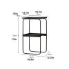 JJTOOLS Side Tables Bedroom Rectangular Metal Side Table Office Living Room Sofa Small Coffee Table Bedroom Bedside Cabinet Storage Coffee Table Coffee Tables for Living Room (Color : Black) view 3