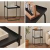 JJTOOLS Side Tables Bedroom Rectangular Metal Side Table Office Living Room Sofa Small Coffee Table Bedroom Bedside Cabinet Storage Coffee Table Coffee Tables for Living Room (Color : Black) view 4