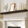 ABSWHLM 72x8x3 Fireplace Mantel - Solid Rustic Wood - Wall Mounted Floating Shelf with Invisible Heavy Duty Steel Bracket (Weathered Black) view 1