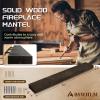 ABSWHLM 72x8x3 Fireplace Mantel - Solid Rustic Wood - Wall Mounted Floating Shelf with Invisible Heavy Duty Steel Bracket (Weathered Black) view 2