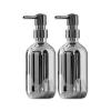 GLigeT Hand Soap Dispenser 500ml PET Silver Plating Soap Bottle Refillable Shampoo Shower Gel Soap Dispenser Bottle for Bathroom and Kitchen 2Pcs Soap Dispensor view 1