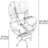HOBIBA Office Home Office Chair, 360 Swivel Upholstered Computer Task Chair with Footrest Desk Chair for Living Room, Bedroom, Study (Size:Height 110-120CM,Color:Off-White) view 2