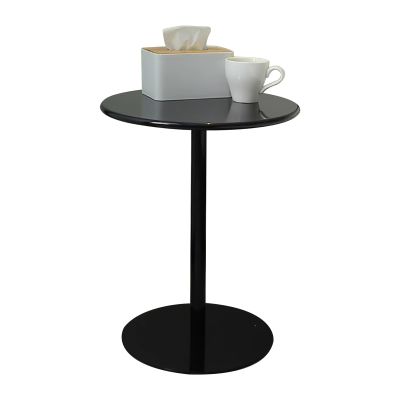 Black Metal End Table Round Side Table Coffee TableModern Style Bedside Table Counter Bistro Pub Tables Height Bar Table Accent Table for Small Spaces (Size : 40x40x62cm)