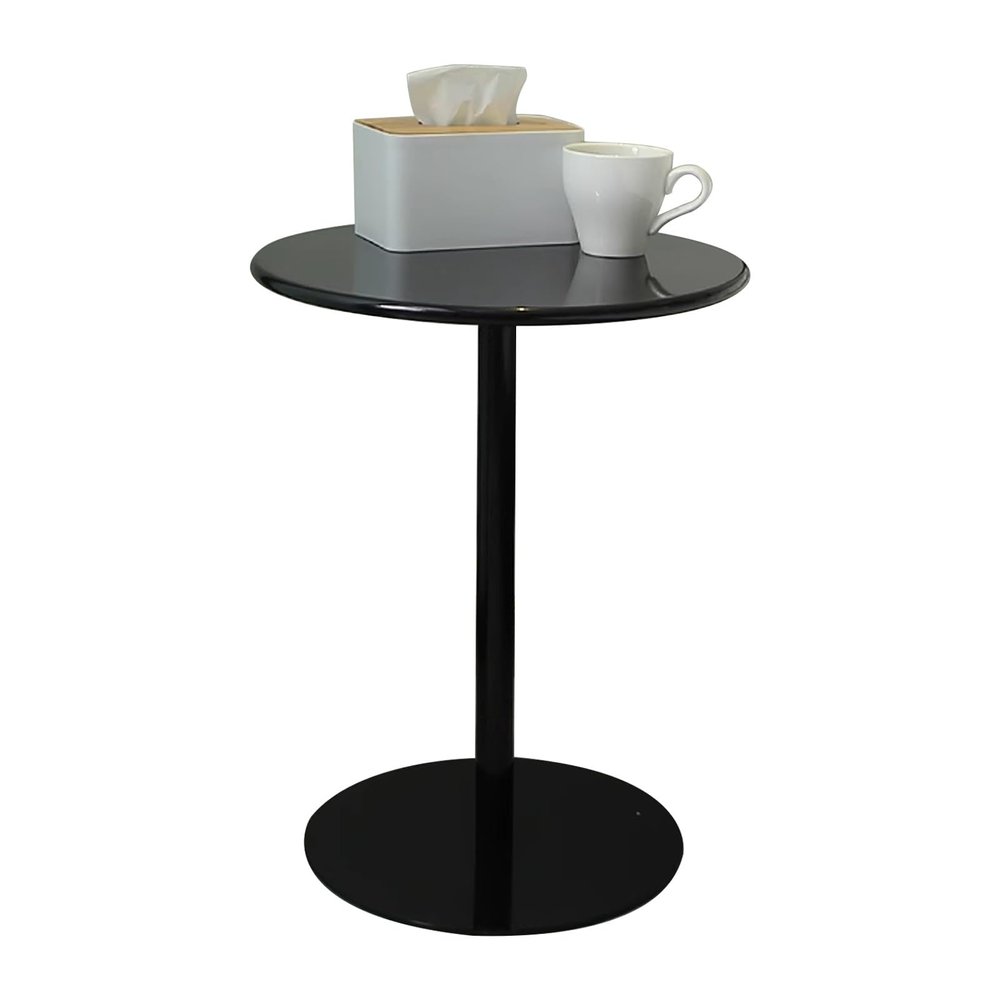 Black Metal End Table Round Side Table Coffee TableModern Style Bedside Table Counter Bistro Pub Tables Height Bar Table Accent Table for Small Spaces (Size : 40x40x62cm)