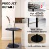 Black Metal End Table Round Side Table Coffee TableModern Style Bedside Table Counter Bistro Pub Tables Height Bar Table Accent Table for Small Spaces (Size : 40x40x62cm) view 3