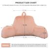 Aimuan Reading Pillow Bed Rest Wedge Large Adult Backrest Pillow with Arms Back Support for Sitting Up in Bed Cushion Incline Rest Sleeping Snoring Pillow, (Large, Blush) view 3
