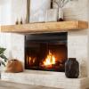 ABSWHLM 72x8x3 Fireplace Mantel - Handcrafted Hollow Rustic Solid Wood Wall Mounted Floating Shelf with Invisible Heavy Duty Wood Bracket (Natural Wood) view 1