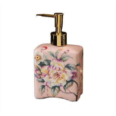 Hand Soap Dispenser Chinese Painted Soap Dispenser Ceramic Foam Soap Dispenser Creativity Flower Illustration Shampoo Bottle Home Bathroom Decoration Accessories Soap Dispensor ( Color : G-385ml-9.5x6