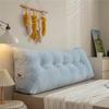 LQdpdd Large Triangular Headboard Wedge Bed Rest Reading Pillow for Sitting in Bed-Backrest Positioning Support Long Bolster Pillow for Daybed with Soft Velvet Covers,Blue,Full:120 * 20 * 50 view 1