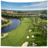 CORFOTO 140x117 Inch Fabric Golf Course Tapestry Green Grass Lawn Field River Wall Hanging Golf Sport Tapestry for Bedroom Aesthetic Living Room College Dorm Decor Wallpaper view 1
