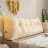 LQdpdd Large Triangular Headboard Wedge Bed Rest Reading Pillow for Sitting in Bed-Backrest Positioning Support Long Bolster Pillow for Daybed with Soft Velvet Covers,Yellow,Twin:100 * 20 * 50cm view 1