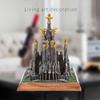 Lllunimon Spanish Sagrada Familia Cathedral Statue Building Model, Resin Miniature Crafts Ornaments Collection Idea Gifts view 4