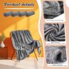 18 Pieces Throw Blankets Bulk 50 x 60 Inch Soft Warm Lightweight Fleece Flannel Blankets Bulk for Homeless Cold Weather Wedding Guests Gifts Home Couch Sofa Bed(Dark Gray) view 3
