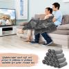 18 Pieces Throw Blankets Bulk 50 x 60 Inch Soft Warm Lightweight Fleece Flannel Blankets Bulk for Homeless Cold Weather Wedding Guests Gifts Home Couch Sofa Bed(Dark Gray) view 4