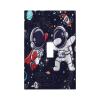 Tewujay Decorative Light Switch Covers Cartoon Cute Astronauts Galaxy Planets 1 Toggle Single Toggle Wall Plate Decorative Switchcover Electrical Switchplate for Farmhouse Home Decor view 1
