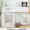 KOYVRY Twin House Bed, Twin Floor Bed with Roof and Window Design, Toddler House Bed with Wooden Frame, House Bed for Kids, Teenager, Box Spring Not Required (White+Natural) view 3