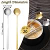 20 Pcs 6.8 Inches Coffee Spoons, Espresso Spoons, Stainless Steel Stirring Spoons with Long Handle, Cute Coffee Bar Accessories, Mini Gold Spoons for Dessert Tea Ice Cream Sugar Cake Cocktail Coffee view 2