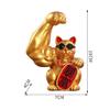Badiman Muscle Arm Lucky Cat Figurine, Funny Cat Sculpture Chinese Decorations Gift Shop Sculptures Fortune Wealth Welcoming Cat Ornament Decor view 2