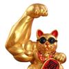 Badiman Muscle Arm Lucky Cat Figurine, Funny Cat Sculpture Chinese Decorations Gift Shop Sculptures Fortune Wealth Welcoming Cat Ornament Decor view 4