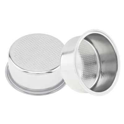 Reusable 51mm Coffee Filters Cups 2Pcs, Stainless Steel Espresso Coffee Filters Double Layer Pressurized Portafilter Filter Baskets Fit for Delonghi EC5 / EC7 / EC9 (51mm/2inch, Count, 2)
