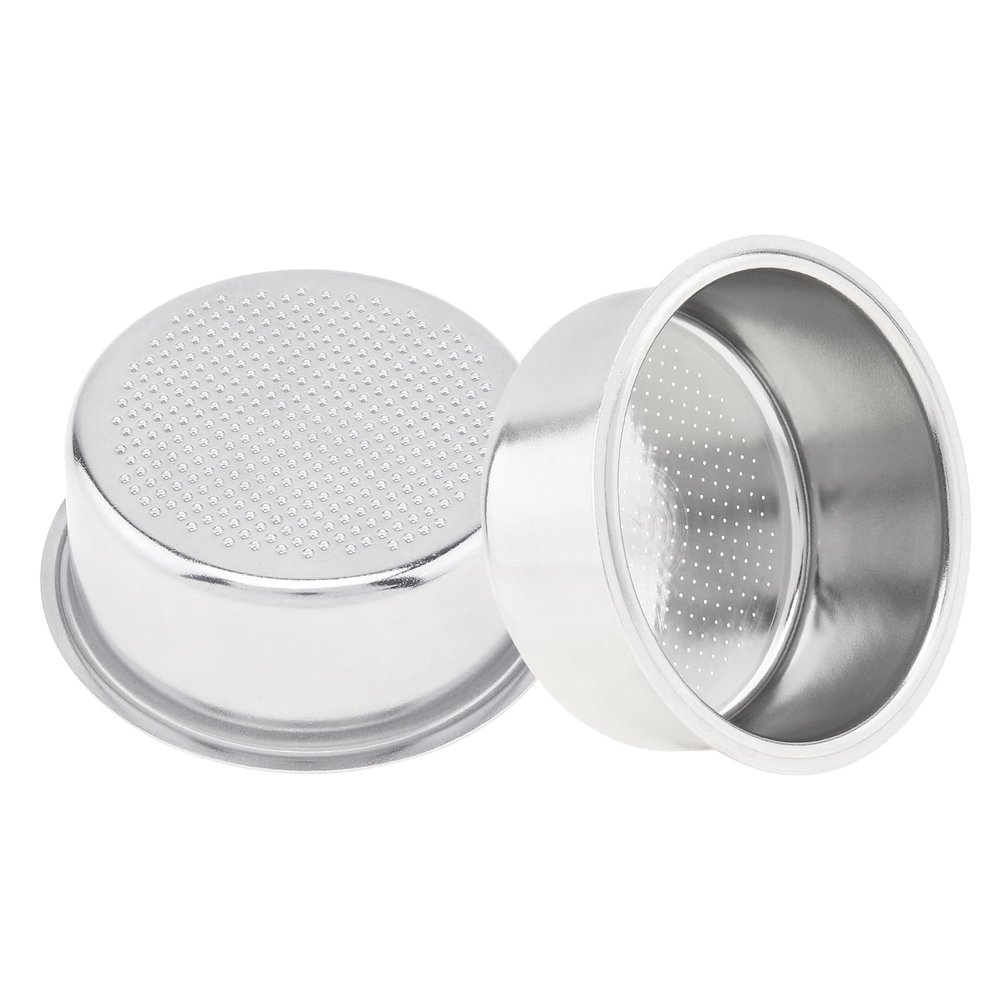 Reusable 51mm Coffee Filters Cups 2Pcs, Stainless Steel Espresso Coffee Filters Double Layer Pressurized Portafilter Filter Baskets Fit for Delonghi EC5 / EC7 / EC9 (51mm/2inch, Count, 2)