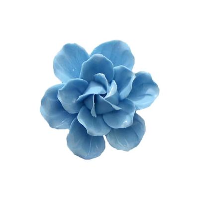 AMERRY Ceramic Flower Wall Art, Artificial 3D Flower Wall Art, Handmade 3D Wall Art Hanging Sculpture, Porcelain Flower Wall Decoration for Home Office Decor (Blue,Camellia,3.54")