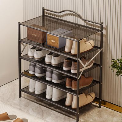 Foldable entryway shoe rack,entryway small shoe rack metal,shoe organizers and storage,shoe entryway storage cabinet,narrow small shoe cabinet,Suitable for foyer, corridor, bedroom, etc. ( Size : 80*2