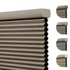 Boolegon 1.5" Jacquard Patten Cordless Cellular Shades for Windows Blackout Fabric Thermal Insulated, Noise Reduction, Room Darkening Honeycomb Blinds for Home, Light Brown, 33.5" W x 39" H view 1