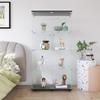 Maxtude Glass Display Cabinet with 2 Doors, 4 Shelves Glass Curio Cabinet, Floor Standing Bookshelf File Cabinets for Home Office Quick-Install view 1