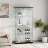 Maxtude Glass Display Cabinet with 2 Doors, 4 Shelves Glass Curio Cabinet, Floor Standing Bookshelf File Cabinets for Home Office Quick-Install view 3