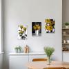 ZXHYWYM Elegant Rose Canvas Wall Art 3 Pieces Yellow Rose Flower Painting Prints Black and White Romantic Rustic Floral Picture Couples Bedroom Decor Framed(Yellow, (16.00" x 24.00" x 3PCS)) view 2
