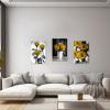 ZXHYWYM Elegant Rose Canvas Wall Art 3 Pieces Yellow Rose Flower Painting Prints Black and White Romantic Rustic Floral Picture Couples Bedroom Decor Framed(Yellow, (16.00" x 24.00" x 3PCS)) view 4