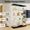 Maxtude Glass Display Cabinet with 3 Doors, 4 Shelves Glass Curio Cabinet, Floor Standing Bookshelf File Cabinets for Home Office Quick-Install view 3