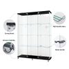 Maxtude Glass Display Cabinet with 3 Doors, 4 Shelves Glass Curio Cabinet, Floor Standing Bookshelf File Cabinets for Home Office Quick-Install view 4