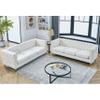 2 Piece Chesterfield Sofa Set for 6, 3 Seater + 3 Seater Sofa Set, Double Sofa Couch Set, Velvet Tufted Couch Set with Square Arm, Metal Legs for Living Room (Beige) view 4