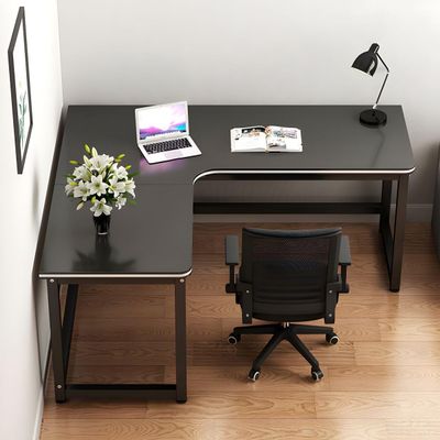 NIUYAO Modern Black Office Desk L-Shape Without Drawers Computer Writing Table Work Desk PC Table Home Office Corner Study Desk Without Chair (Left, 47" L x 47" W x 29.5" H)