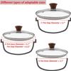 6 Inch Tempered Glass Lid, Universal Pot and Pan Cover Replacement - Dishwasher Safe Glass Cookware Cover with 304 Stainless Steel Edge & Heat Resistant Bakelite Knob view 3