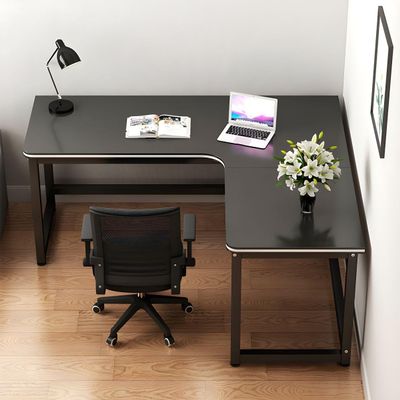 NIUYAO Modern Black Office Desk L-Shape Without Drawers Computer Writing Table Work Desk PC Table Home Office Corner Study Desk Without Chair (Right, 47" L x 39.5" W x 29.5" H)