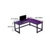 NIUYAO Modern Black Office Desk L-Shape Without Drawers Computer Writing Table Work Desk PC Table Home Office Corner Study Desk Without Chair (Right, 47" L x 39.5" W x 29.5" H) view 2