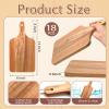 18 Pcs Acacia Wood Cutting Board Bulk Wood Cutting Board with Handle Kitchen Tray Charcuterie Boards for Pizza, Bread, Cheese, Fruit, Vegetables (12 x 6 Inch) view 2