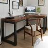 CraftThink Modern L-Shape Office Desk, Solid Wood Writing Desk Computer Desk Study Table Work Desk for Home Bedroom Office Study, 55" L x 39.5" W x 29.5" H-Right Hand Return (Without Chairs) view 4