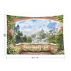EMMTEEY Flower Wall Tapestry Pretty Tapestry View from Balcony of Waterfalls with Castles Tapestries for Bedroom 92.5X70.9 Inches Present for Families view 2