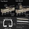 Room Divider Curtain Track With Silent Rollers, Straight Ceiling Track For Curtains, Black White Aluminium Curtain Rails Ceiling Or Wall-mounted, Straight Curtain Track 0.5m-6m ( Color : White (Side M view 2