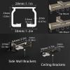 Aluminum Ceiling Curtain Track, Silent Curtain Track With Rollers0.5m To 6m Heavy-Duty Curtain Rails Slides For Windows Living Room Bedroom Room Divider, Curtain Rods Ceiling Wall Mount ( Color : Bla view 2