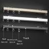 Aluminum Ceiling Curtain Track, Silent Curtain Track With Rollers0.5m To 6m Heavy-Duty Curtain Rails Slides For Windows Living Room Bedroom Room Divider, Curtain Rods Ceiling Wall Mount ( Color : Bla view 3
