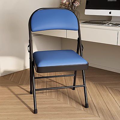 WHYATT Folding Chair, Folding Chairs with Padded Cushion and Back, Living Room Chairs, for Home and Office, Indoor and Outdoor Events (Color : Blue)