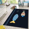 Cartoon Swimming Fish Bedroom Rug, Modern European Style Black Simple Living Room Carpet, Farmhouse Rug Durable Enough Bright Color Apply to Family and Pet Bath Mat Living Room,46ft/120 * 180cm view 2