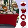 ABCCANOPY 2 Pack 4 FT Red Spandex Table Cover Stretch Fitted Wrinkle Resistant Tablecloth Reuse for Rectangular Folding Table Patry Event Wedding Banquet Protector view 2
