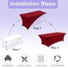 ABCCANOPY 2 Pack 4 FT Red Spandex Table Cover Stretch Fitted Wrinkle Resistant Tablecloth Reuse for Rectangular Folding Table Patry Event Wedding Banquet Protector view 3